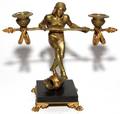 EMILE CARLIER FRENCH BRONZE FIGURAL CANDELABRUM