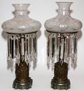 ARGAND LAMPS 19TH C PAIR H 29 DIA 13