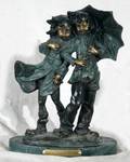 010007 AFTER A MOREAU BRONZE SCULPTURE RAINY DAY