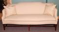 010056 MAHOGANY AND UPHOLSTERED SOFAS PAIR H 36