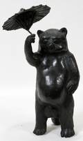 121053 JAPANESE BRONZE WELCOME BEAR 19TH C