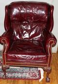 060081 HANCOCK  MOORE LEATHER CHAIR  OTTOMAN TWO