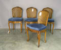 Set of 4 French carved side chairs