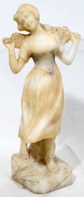 062074 ITALIAN ALABASTER CARVED FIGURE CIRCA 1900