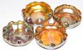 061079 TIFFANY GOLD FAVRILE GLASS OPEN SALTS FOUR