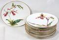 061066 EDWIN JD BODLEY PORCELAIN FLORAL PLATES