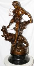 071067 E DROUT BRONZE SCULPTURE H 24 MAN  PANTHER