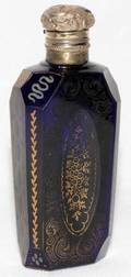 061090 CONTINENTAL COBALT GLASS SCENT BOTTLE L 3 14