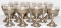071119 GERMAN 800 SILVER  ETCHED CRYSTAL GOBLETS