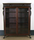 Victorian carved mahogany bookcase