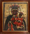 062124 POLISH ICON ON CANVAS AND CLOTH 19TH CENTURY