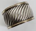 052068 DAVID YURMAN STERLING AND GOLD CUFF BRACELET