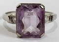 051146 14KT GOLD AMETHYST  DIAMOND RING