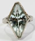 051140 14KT WHITE GOLD  AQUAMARINE RING C 1940