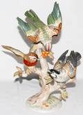 051124 ROSENTHAL BISQUE FIGURE OF BIRDS ON A BRANCH