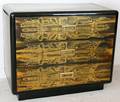 050067 CHINOISERIE BRASS PANELED  LACQUER CHEST