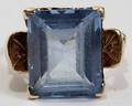041140 55CT EMERALD CUT BLUE TOPAZ RING