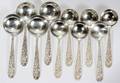 041113 JACOBI  JENKINS REPOUSSE STERLING SOUP SPOONS
