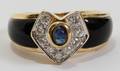 090123 65 CT DIAMOND  15CT SAPPHIRE DECO RING