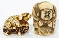 081144 CHINESE CARVED IVORY NETSUKE TWO H 1 12