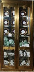 080072 BAKER FURNITURE CO BRASS  GLASS CABINET