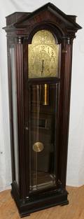 070083 NEOCLASSICAL STYLE MAHOGANY GRANDFATHER CLOCK