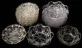 061198 LACY  PRESSED GLASS SAUCE DISHES 14 DIA 4