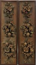 052083 ENGLISH CARVED BOISERIE PANELS PAIR H 46