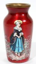 051188 FRENCH ENAMEL MINIATURE VASE 19TH C H 2 14