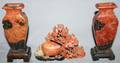 050100 CHINESE HARDSTONE CARVING  URNS THREE