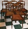 042141 REGENCY CARVED MAHOGANY SIDE CHAIRS SIX H 33