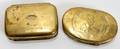 041171 ANTIQUE SWEDISH BRASS SNUFF BOXES TWO L 3