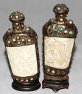 041153 CHINESE IVORY  BRASS SNUFF BOTTLES C 191020