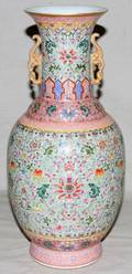 041145 CHINESE FAMILLE ROSE PORCELAIN VASE H 14
