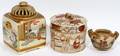 040099 JAPANESE SATSUMA MINIATURE VASE  BOXES THREE