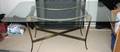 040083 CONTEMPORARY BRASS  GLASS DINING SET 5 PIECES
