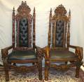 081200 ELABORATELY CARVED ARMCHAIRS PAIR H 70