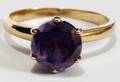 080114 AMETHYST  YELLOW GOLD RING