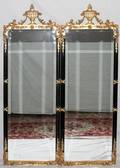 080100 GILT WOOD AND BLACK PAINTED BEVEL GLASS MIRRORS