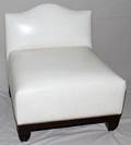 080082 MAHOGANY AND WHITE LEATHER LOUNGE CHAIR H 28