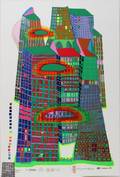 072094 FRITZ HUNDERTWASSER COLOR SILKSCREEN 1969