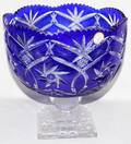 071177 COBALT CUTTOCLEAR CRYSTAL CENTERPIECE H 9