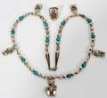 061217 CAROL FELLY SILVER  TURQUOISE BEAD NECKLACE 