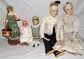 050110 WAX HEAD DOLLS 19TH CENTURY FIVE H 10  25
