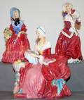 040147 ROYAL DOULTON PORCELAIN FIGURINES 3 PCS H 7