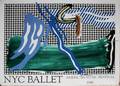 032104 ROY LICHTENSTEIN POSTER NYC BALLET AUTOGRAPHED