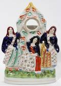 090199 ENGLISH STAFFORDSHIRE PORCELAIN WATCH STAND