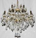 082147 CRYSTAL  GLASS CHANDELIER H 28 DIA 28