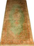 072155 KERMAN WOOL PERSIAN RUG GREEN FIELD 6 5 X 3