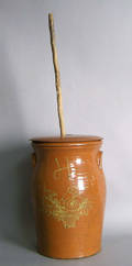 French redware butter churn